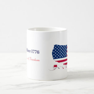 Caneca De Café Bandeira Patriótica Americana Desde 1776 Liberdade