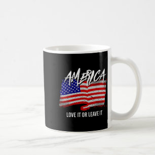 Caneca De Café Bandeira Patriótica Americana Dos EUA Arte Da Libe