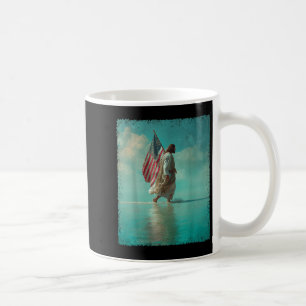 Caneca De Café Bandeira Patriótica Americana Jesus Andando na Águ