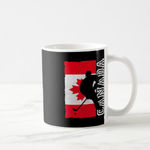 Caneca De Café Bandeira Patriótica Canadiana de Hockey