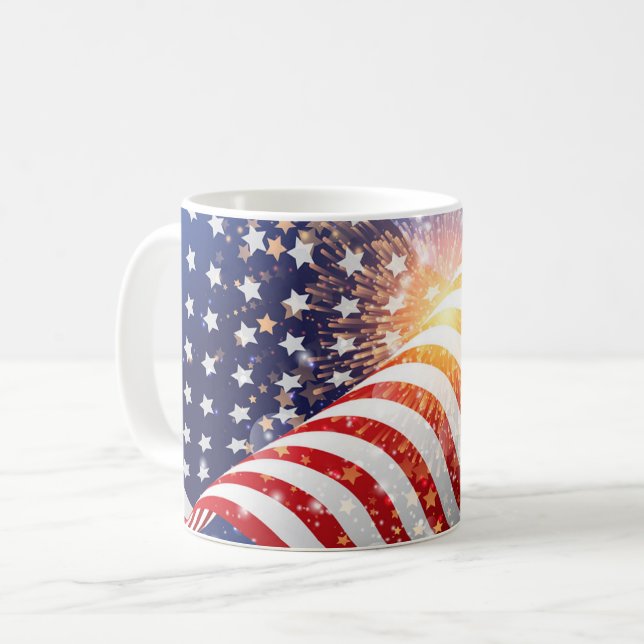 Caneca De Café Bandeira Patriótica Coffee Mug (Frente Esquerda)