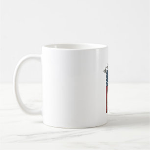 Caneca De Café Bandeira Patriótica de Avião de Combate Desenho de