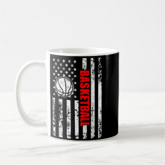 Caneca De Café Bandeira Patriótica dos EUA Basquete Americano