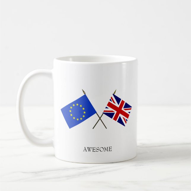 Caneca De Café Bandeira Personalizável da Europa e Bandeira do Re (Esquerda)