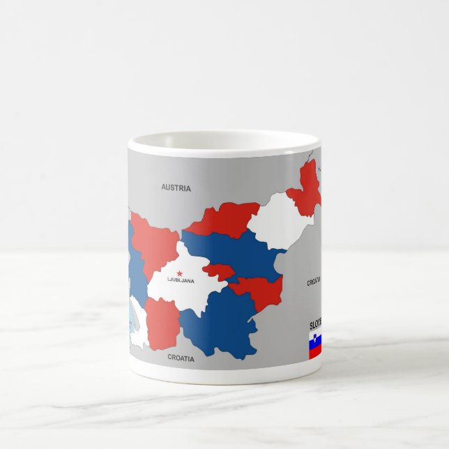 Caneca De Café bandeira política do mapa do país de slovenia (Centro)