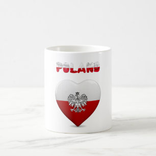 Caneca De Café Bandeira polonesa do coração