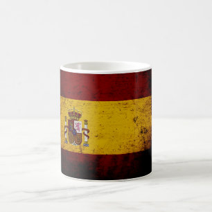 Caneca De Café Bandeira preta da espanha do Grunge
