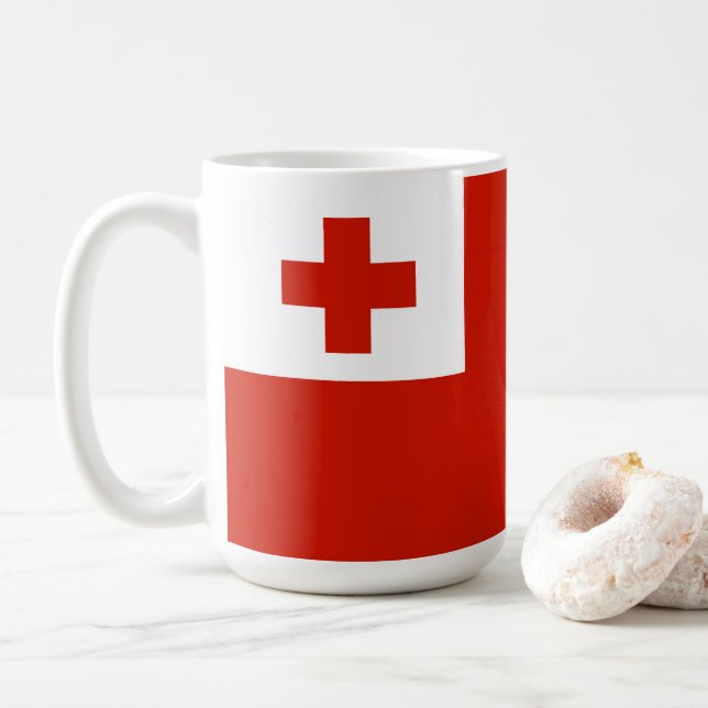 Caneca De Café Bandeira Tonga (Com Donut)