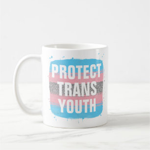 Caneca de Café Bandeira Transgênero Proteja Jovens