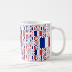 Caneca De Café Bandeira Tricolor de France em camadas coloridas