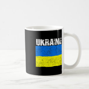 Caneca De Café Bandeira Ucraniana Angustiada Vintage Ucrânia Supo