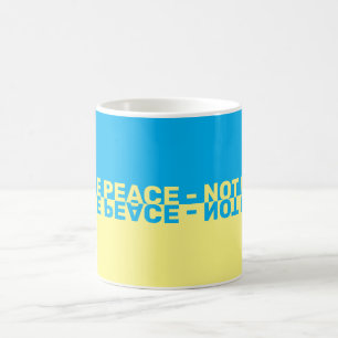 Caneca De Café Bandeira ucraniana com paz e não guerra!