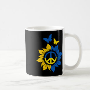 Caneca De Café Bandeira Ucraniana de Girassol Vintage Eu Apoio a