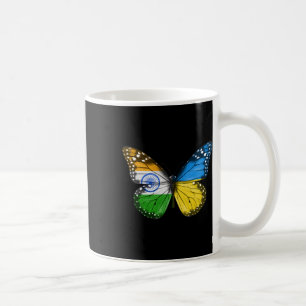 Caneca De Café Bandeira ucraniana indiana Borboleta Índia Ucrânia