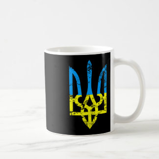 Caneca De Café Bandeira ucraniana vintage Tryzub presente da Ucrâ