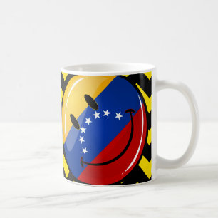 Caneca De Café Bandeira venezuelana de sorriso redonda lustrosa