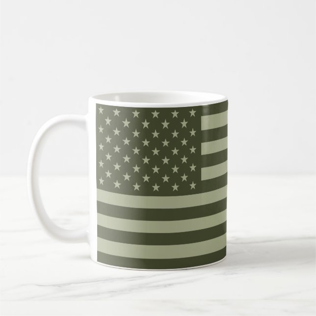 Caneca De Café Bandeira Verde Americana Militar EUA (Esquerda)