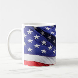 Caneca De Café Bandeira vermelha, branca e azul americana