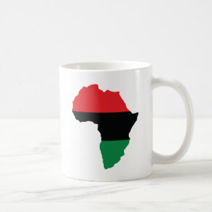 Caneca De Café Bandeira vermelha, preta & verde de África