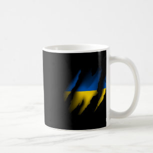 Caneca De Café Bandeira Vintage da Ucrânia Com Riscado de Tigre R
