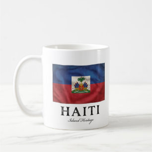 Caneca De Café Bandeira Vintage do Haiti   Patrimônio Caribenho
