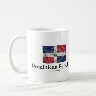 Caneca De Café Bandeira Vintage Dominicana   Patrimônio Caribenho