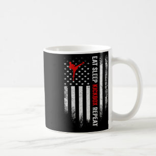 Caneca De Café Bandeira Vintage Dos EUA Coma Durma Mma Kickbox Re