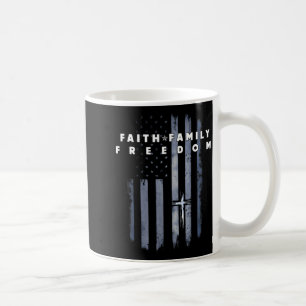Caneca De Café Bandeira Vintage EUA Fé Família Dom Patriótico Cri
