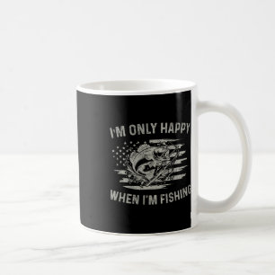 Caneca De Café Bandeira Vintage EUA Só Sou Feliz Quando Estou Pes