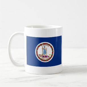 Caneca De Café Bandeira Virginiana + Mug de Mapa