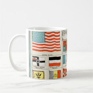 Caneca De Café Bandeiras Antigas de Todas as Nações Cartaz Educat