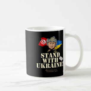 Caneca De Café Bandeiras da Ucrânia Tunísia Zelensky Apoie a Ucrâ