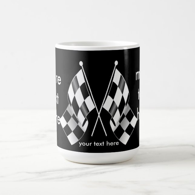 Caneca De Café Bandeiras de competência Checkered preto e branco (Centro)