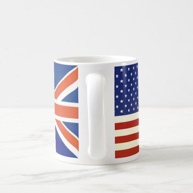 Caneca De Café Bandeiras dos EUA Ingleses (Alça)