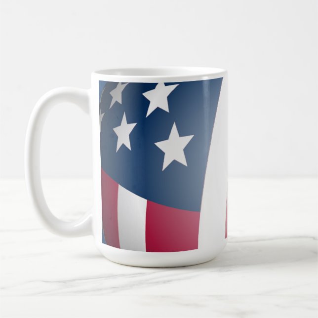 Caneca De Café Bandeiras Legal Estrelas e Striges Patriotas Ameri (Esquerda)