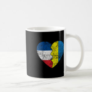 Caneca De Café Bandeiras ucranianas francesas coração França Ucrâ