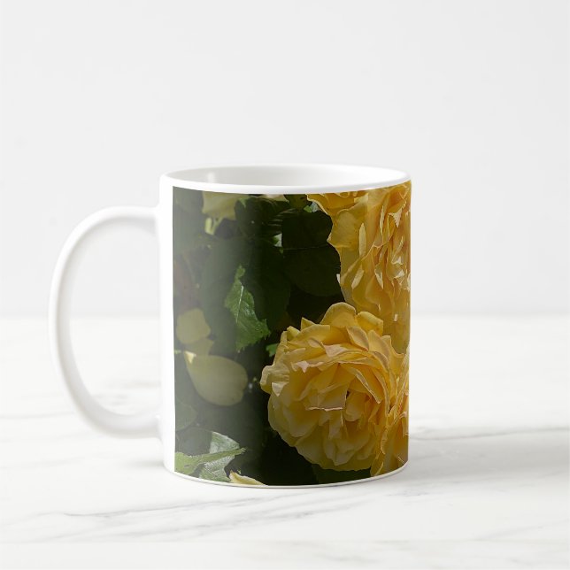 Caneca De Café Bando de Rosas de Jardim Amarelo (Esquerda)