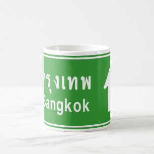 Caneca De Café Bangkok ⚠ Sinal de Tráfego Rodoviário na Tailândia