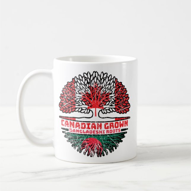 Caneca De Café Bangladesh Bangladesh, Canadá, raízes de árvores (Esquerda)