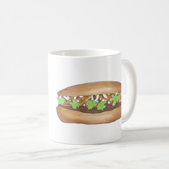 Caneca De Café Banh Mi (Eu e Você) Comida vietnamita Sanduíche de (Frente Esquerda)