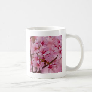 Caneca De Café Banhado em flores de cerejeira japonesas cor-de-ro