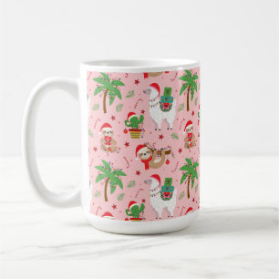 Caneca De Café Banheiras festivas e hábitos de férias de lhamas