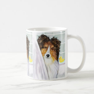 Caneca De Café Banho de Sheltie do Sable