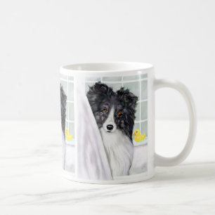 Caneca De Café Banho preto de Sheltie do Bi