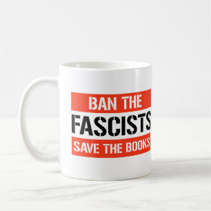 Caneca De Café Banir os fascistas salvam os livros