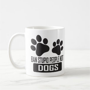 Caneca De Café Banir Pessoas Estúpidas Não Cachorros, cenas engra