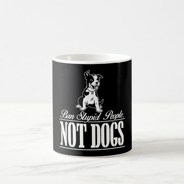 Caneca De Café Banir Pessoas Estúpidas Não Cães Café Mug (Criador carregado)