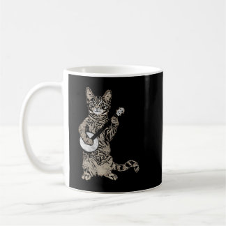 Caneca De Café Banjo Cat - Estilo Retro Engraçado Bluegrass & Tab