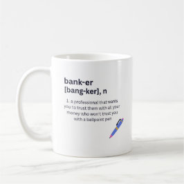 Caneca De Café Banker Definition Engraçado Café ou Tea Mug