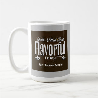 Caneca De Café Banquete cheio de fé e achatado - Colossianos 3:17